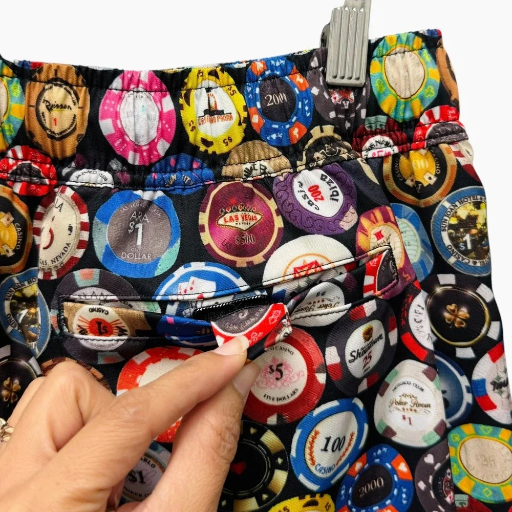 Robert Graham Mens Vegas Casino Poker Chip Swim Trunks Small Never Worn